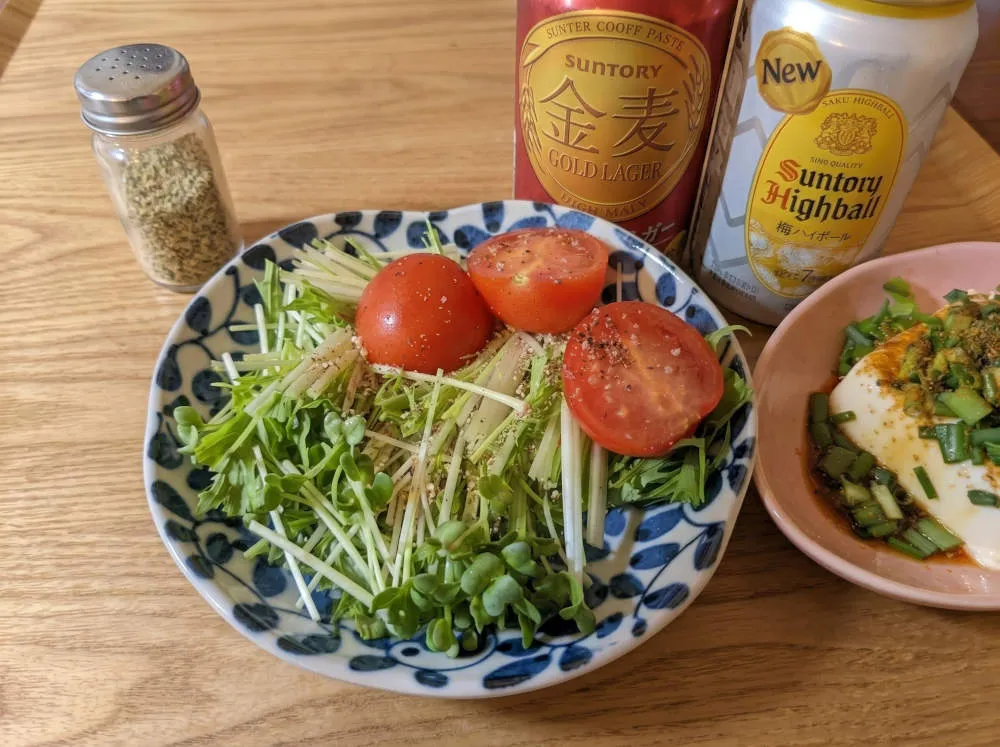 水菜とトマトのクレイジーソルトサラダ 完成