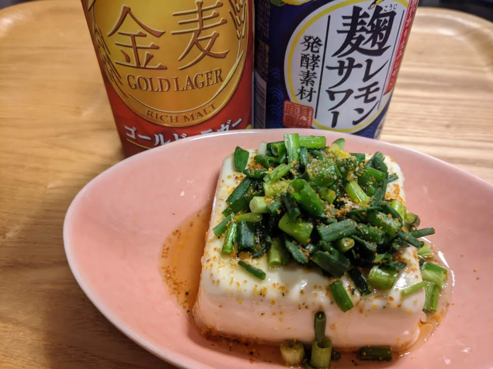 絹豆腐のネギごま油 香り七味がけ 完成