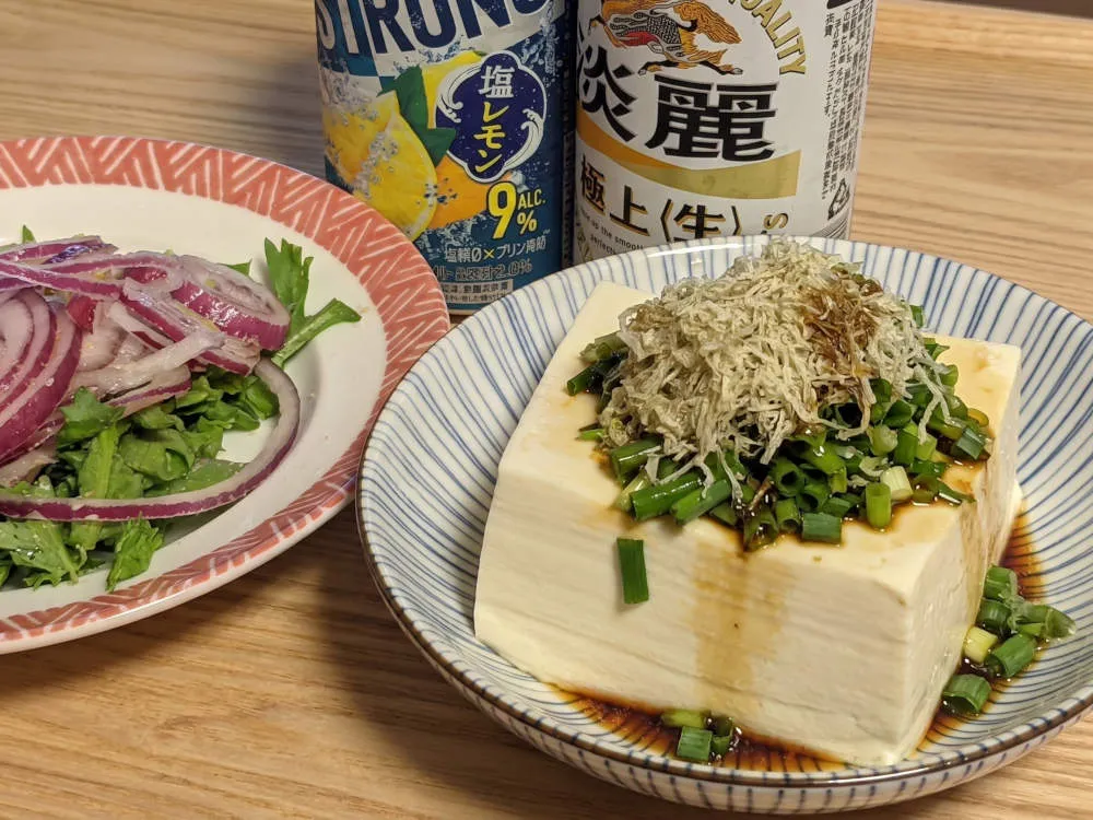 絹豆腐のおぼろ昆布＆青ネギ醤油がけ 完成