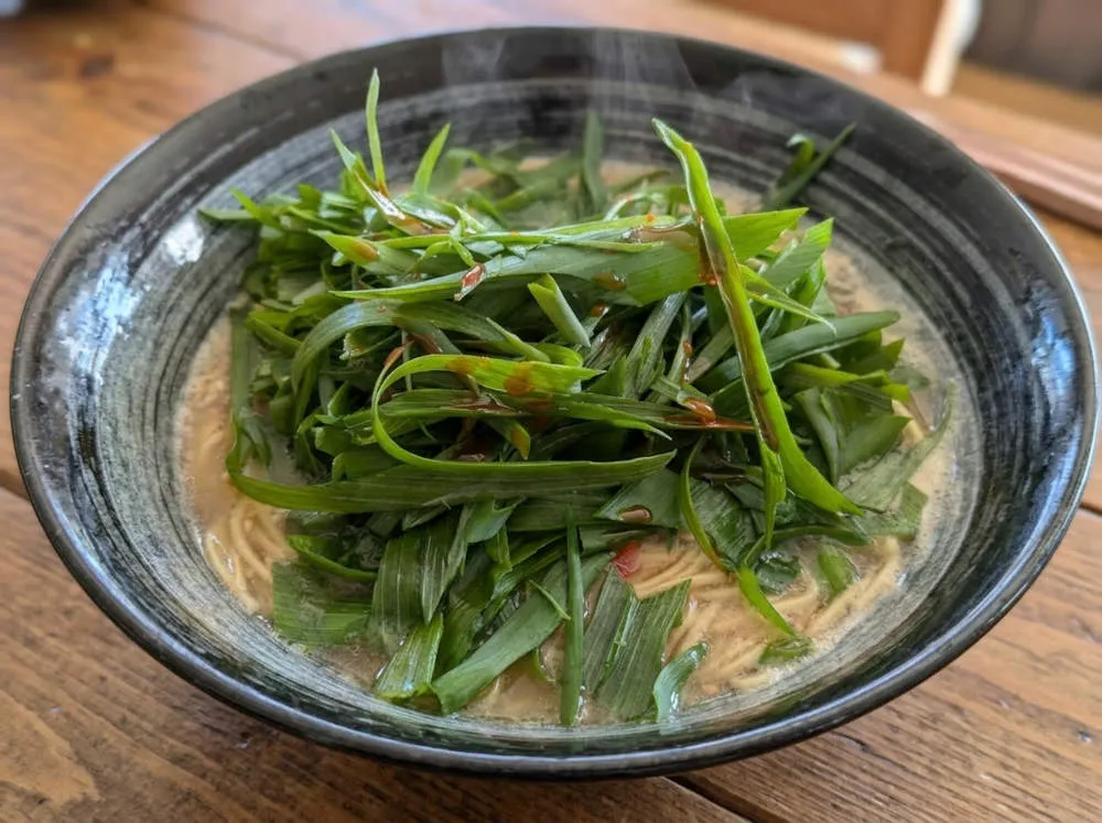 白ネギの青い部分山盛り塩ラーメン 完成