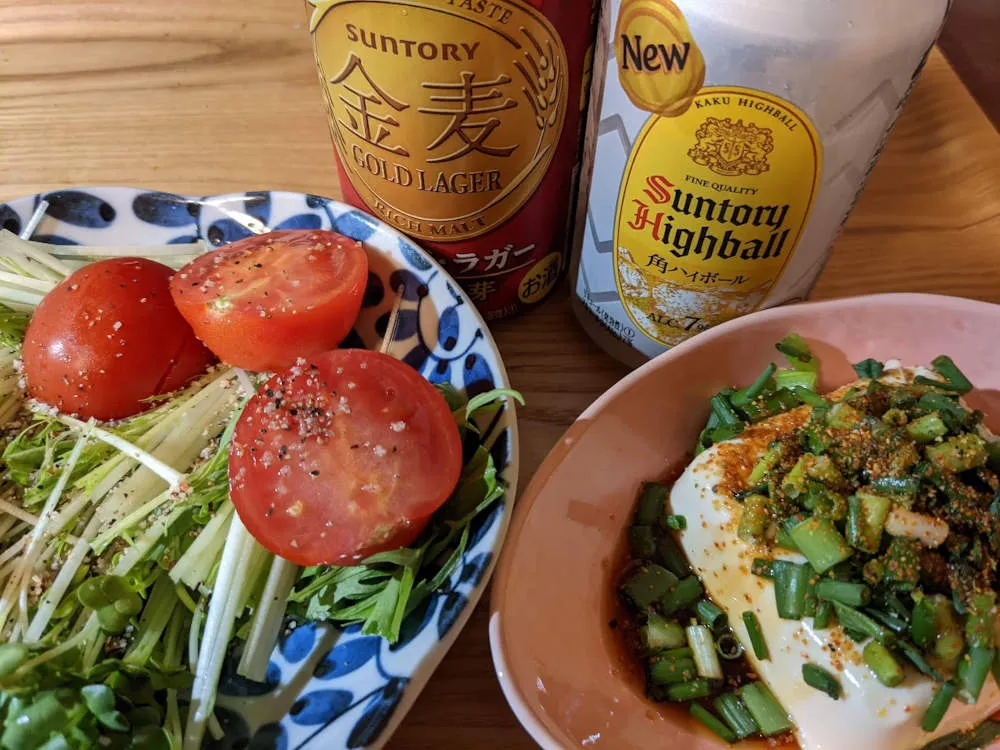 水菜とトマトのクレイジーソルトサラダ