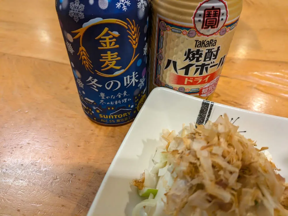 山盛り白ネギとかつお節の濃厚めんつゆ絹豆腐