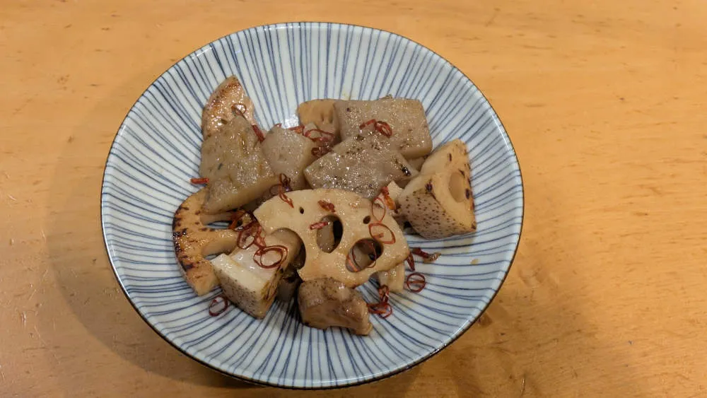 ピリ辛叩きこんにゃくのきんぴら