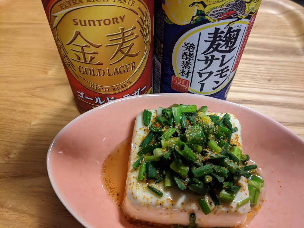 絹豆腐のネギごま油「香り七味」がけ