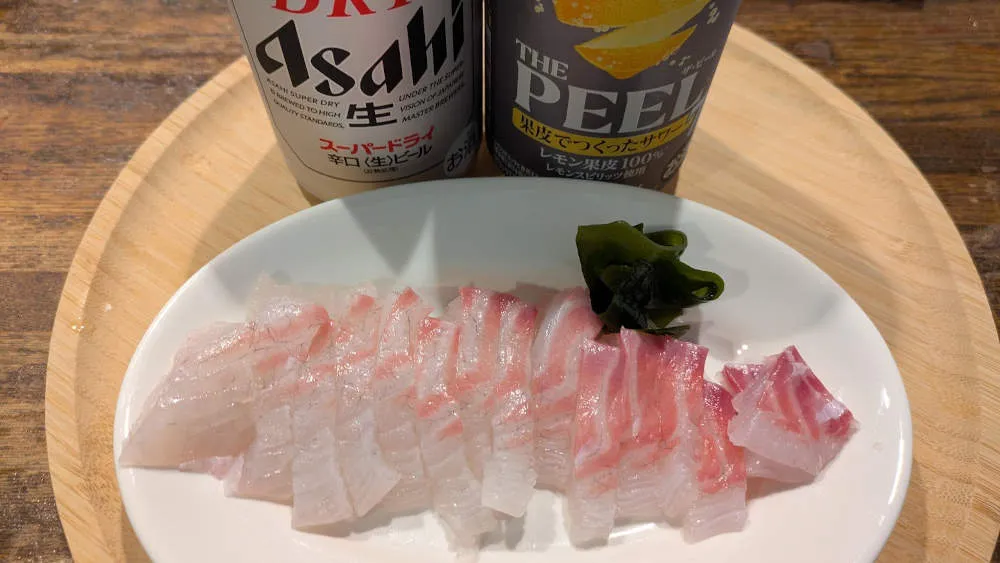 超新鮮な鯛の刺身